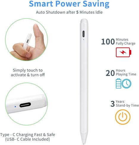 Stylus Pens for Samsung Galaxy Tab A9+/A8/A7 Pencil, Evach Capacitive High Sensitivity Digital Pencil with 1.5mm Ultra Fine Tip Stylus Pencil for Samsung Galaxy Tab A9+/A8/A7 Pen, White in Kuwait