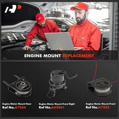 A-Premium 3PCS Engine Motor Mount Kit Compatible with Toyota RAV4 1996 1997 1998 1999 2000, 2.0L, Manual Transmission, Replace# 1236274390, 1236274391 in Saudi Arabia