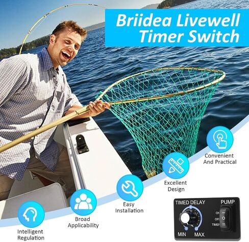 Livewell Timer Switch for Boat Aerator, Briidea Aerator Timer with Intelligent Timing Control, Waterproof and Corrosion-Resistance in Saudi Arabia
