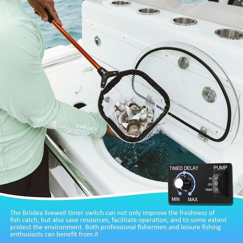 Livewell Timer Switch for Boat Aerator, Briidea Aerator Timer with Intelligent Timing Control, Waterproof and Corrosion-Resistance in Saudi Arabia