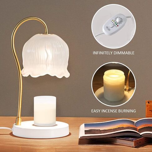 مصباح تدفئة الشموع، سخان شموع كهربائي، هدايا عيد الأم للأم، مصباح تدفئة الشموع العطرية مع لمبتين سخان شموع كهربائي مع مؤقت وخافت لديكور المنزل in Kuwait