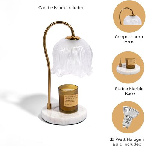 مصباح تدفئة الشموع، سخان شموع كهربائي، هدايا عيد الأم للأم، مصباح تدفئة الشموع العطرية مع لمبتين سخان شموع كهربائي مع مؤقت وخافت لديكور المنزل in Kuwait