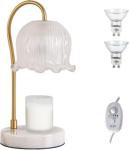 مصباح تدفئة الشموع، سخان شموع كهربائي، هدايا عيد الأم للأم، مصباح تدفئة الشموع العطرية مع لمبتين سخان شموع كهربائي مع مؤقت وخافت لديكور المنزل in Kuwait