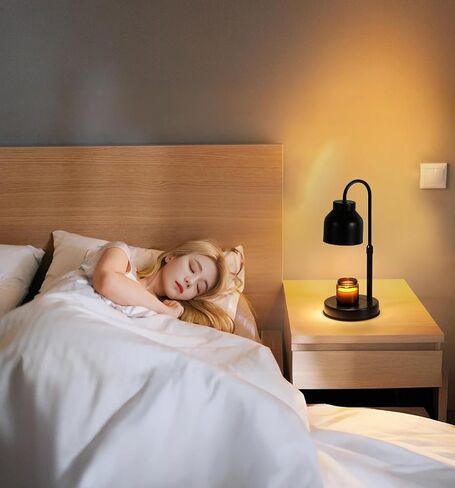 Candle Warmer Lamp with Timer,Dimmable Candle Wax Warmer for Bedroom,Home Decor Gifts,Compatible with Various Jar,Height Adjustable Electric Candle Light with 2 Bulbs,Blcak in Saudi Arabia