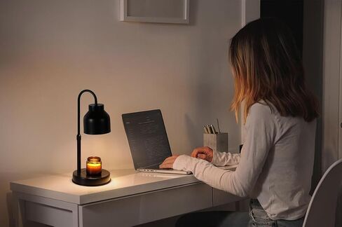 Candle Warmer Lamp with Timer,Dimmable Candle Wax Warmer for Bedroom,Home Decor Gifts,Compatible with Various Jar,Height Adjustable Electric Candle Light with 2 Bulbs,Blcak in Saudi Arabia
