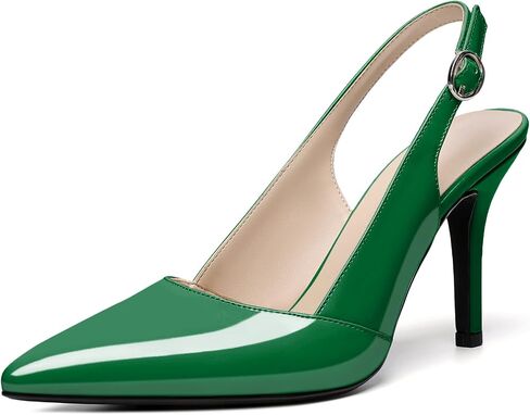 حذاء نسائي من AUMOTED Slingback D'Orsay سهل الارتداء بكعب عالٍ بمقدمة مدببة وكعب ستيليتو وحزام الكاحل مقاس 3.5 بوصة in Saudi Arabia