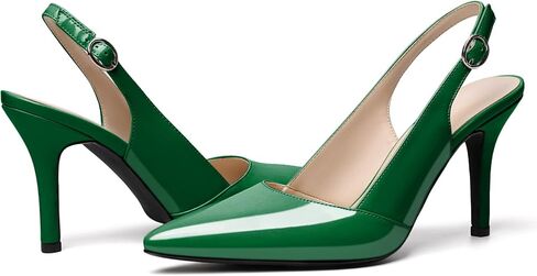 حذاء نسائي من AUMOTED Slingback D'Orsay سهل الارتداء بكعب عالٍ بمقدمة مدببة وكعب ستيليتو وحزام الكاحل مقاس 3.5 بوصة in Saudi Arabia