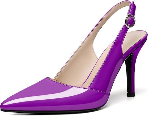 حذاء نسائي من AUMOTED Slingback D'Orsay سهل الارتداء بكعب عالٍ بمقدمة مدببة وكعب ستيليتو وحزام الكاحل مقاس 3.5 بوصة in Saudi Arabia