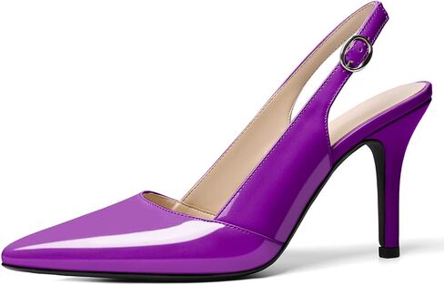 حذاء نسائي من AUMOTED Slingback D'Orsay سهل الارتداء بكعب عالٍ بمقدمة مدببة وكعب ستيليتو وحزام الكاحل مقاس 3.5 بوصة in Saudi Arabia