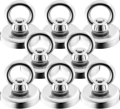 Super Strong Fishing Magnets Heavy Duty,1.26 inch Powerfull Lift Neodymium Magnets,Large Rare Earth Magnets with Countersunk Hole Eyebolt Lifting Rings for River Salvage, Magnet Fishing,Pack of 2 in Saudi Arabia
