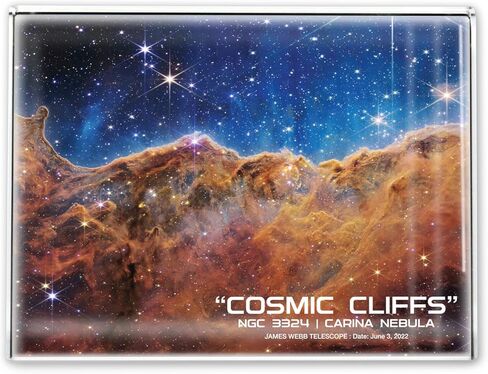 مجموعة هدايا من Infusion NASA Hubble Space Telescope Landscape Crystal ثقالة الورق، 4 بوصة × 3 بوصة، مع بطاقة معلومات in Kuwait