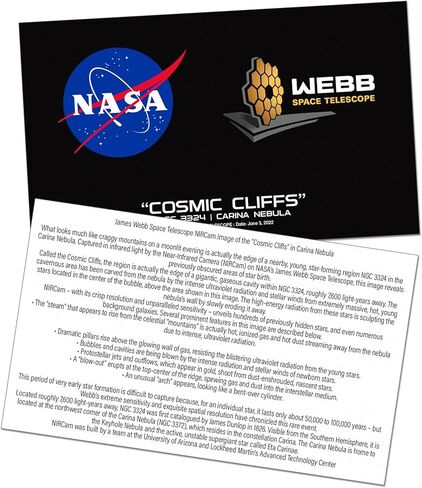 مجموعة هدايا من Infusion NASA Hubble Space Telescope Landscape Crystal ثقالة الورق، 4 بوصة × 3 بوصة، مع بطاقة معلومات in Kuwait