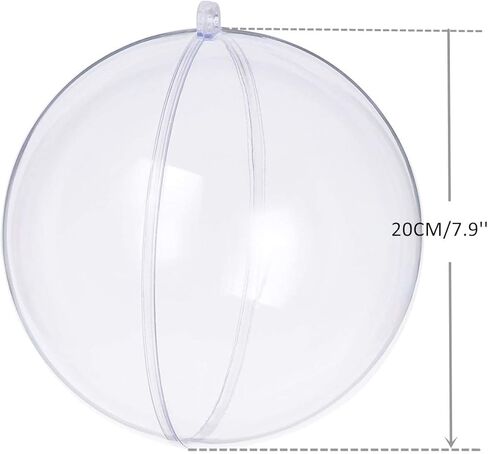 Clear Plastic Fillable Ornaments Ball, DIY Ornaments for Christmas, Wedding, Party, Home Decor (80mm Diameter/ 10pcs) in Kuwait