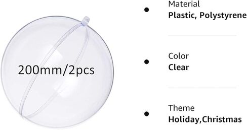 Clear Plastic Fillable Ornaments Ball, DIY Ornaments for Christmas, Wedding, Party, Home Decor (80mm Diameter/ 10pcs) in Kuwait