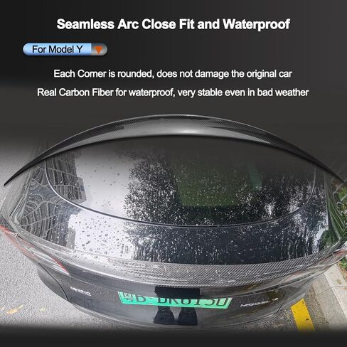 Real Carbon Fiber Spoiler for Tesla Model Y Gloss Spoiler Rear Trunk Lip Spoiler Wing, Ideal for Tesla Model Y Accessories 2023 2017- Model Y Spoiler (Gloss Carbon Fiber) in Saudi Arabia