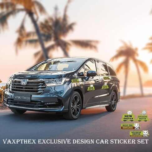 4Pcs Student Driver Car Magnet,Cute Cartoon New Driver Magnet for Car Highly Reflective Magnetic, Please Be Patient Bumper Sticker, Creative Patterns are Easily Recognizable (Yellow/Red) in Saudi Arabia