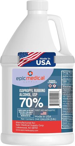 Isopropyl Rubbing Alcohol 70% USP, (1 Gallon (32oz Bottle, 4 Pack)), Multipurpose First Aid Antiseptic for Minor Wounds, Cuts, and Scrapes in Saudi Arabia