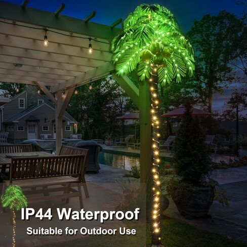 Lighted Palm Trees, 7FT 187 LED Artificial Palm Tree with 5 Coconuts, Light Up Tropical Palm Trees for Indoor, Outdoor, Garden, Patio, Christmas Party, Pool, Beach Decor in Kuwait