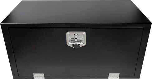 24 Inch Underbody Steel Truck Tool Box with T-Handle Latch Flatbed Underbody Tool Box Storage Box for Trailer Heavy Duty Truck Bed Storage Organizer Chest Black(18" x 18" x 24") in Saudi Arabia