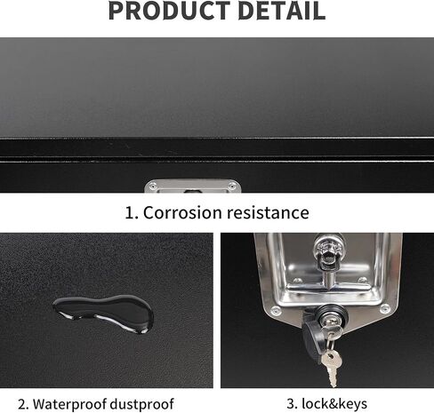 24 Inch Underbody Steel Truck Tool Box with T-Handle Latch Flatbed Underbody Tool Box Storage Box for Trailer Heavy Duty Truck Bed Storage Organizer Chest Black(18" x 18" x 24") in Saudi Arabia