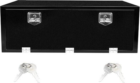 24 Inch Underbody Steel Truck Tool Box with T-Handle Latch Flatbed Underbody Tool Box Storage Box for Trailer Heavy Duty Truck Bed Storage Organizer Chest Black(18" x 18" x 24") in Saudi Arabia