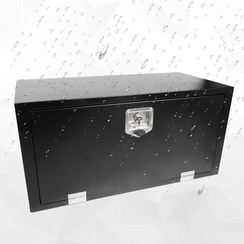 24 Inch Underbody Steel Truck Tool Box with T-Handle Latch Flatbed Underbody Tool Box Storage Box for Trailer Heavy Duty Truck Bed Storage Organizer Chest Black(18" x 18" x 24") in Saudi Arabia