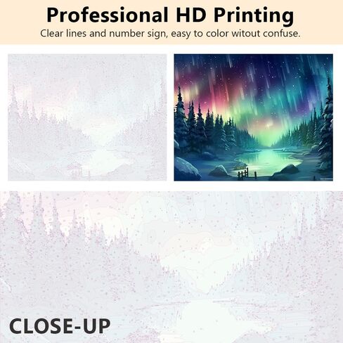 Northern Lights Paint by Numbers Green Oil Painting Paint by Numbers for Adults Beginner Aurora Borealis DIY Oil Painting Kit for Adults with Brushes and Acrylic Pigment Crafts Wall Decor 16x20inch in Saudi Arabia