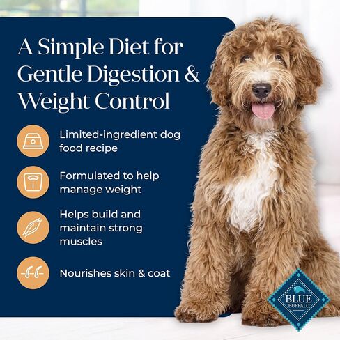 Blue Buffalo Basics Healthy Weight Adult Dry Dog Food, Skin & Stomach Care, Limited Ingredient Diet for Dogs, Turkey Recipe, 4-lb. Bag in Saudi Arabia
