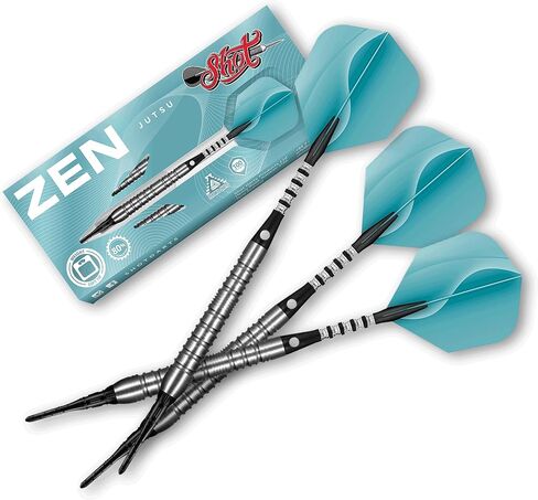 Shot Darts Soft Tip, Zen Jutsu (18g / 20g), 80% Tungsten Torpedo Shape, Front Balanced with Ring Grip Handcrafted Professional Dart Set and Flights Made in New Zealand Plastic Tip Bar Darts for Adults in Saudi Arabia