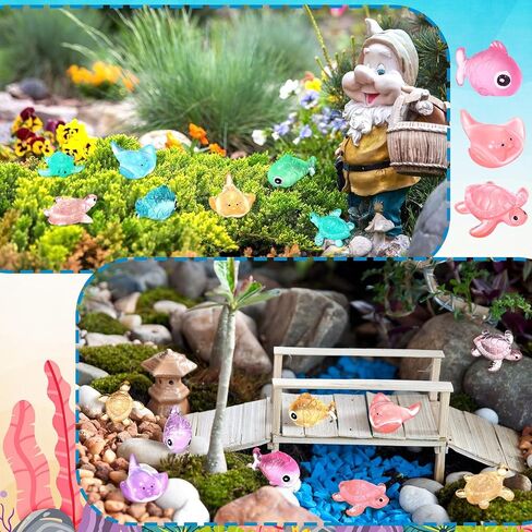 115 Pcs Luminous Mini Figurines Include 45 Pcs Luminous Mini Resin Manta Ray 30 Pcs Glow in The Dark Tiny Sea Turtle Bulk and 40 Pcs Glow in The Dark Fish Miniatures for DIY Garden Dollhouse in Saudi Arabia