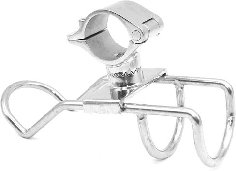 Set of 2 Stainless Steel 316 Fishing Rod Holders Pole Bracket Support Clamp on Rail Mount 32mm Boat Accessories in Saudi Arabia