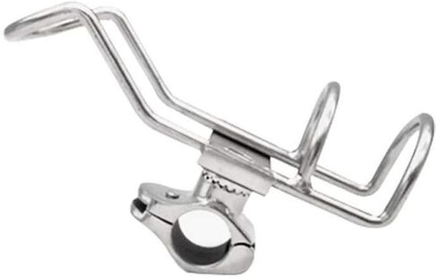 Set of 2 Stainless Steel 316 Fishing Rod Holders Pole Bracket Support Clamp on Rail Mount 32mm Boat Accessories in Saudi Arabia