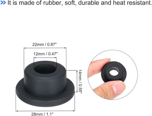 MECCANIXITY 10Pcs T Type Rubber Grommet Mount Dia 10mm (13x6x10mm) Seal Protection Flexible Hole Plugs for Cable Pipe Black in Saudi Arabia