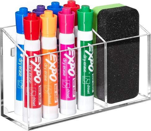 حامل علامة BEYGORM أكريليك مغناطيسي للمسح الجاف للسبورة البيضاء، حامل قلم مغناطيسي غير قابل للانزلاق لثلاجة الثلاجة، منظم خزانة للعمل، ملحقات الخزانة، كوب قلم رصاص للمكتب والمدرسة والفصول الدراسية in Kuwait