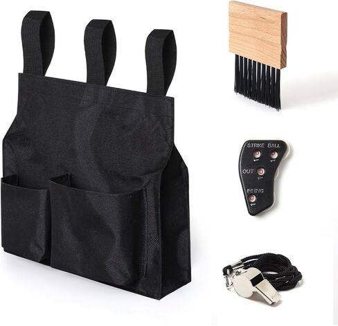 طقم معدات حكم البيسبول مكون من 4 قطع يتضمن مؤشر الحكم وفرشاة وحقيبة كرة | مجموعة اكسسوارات الحكم in Kuwait