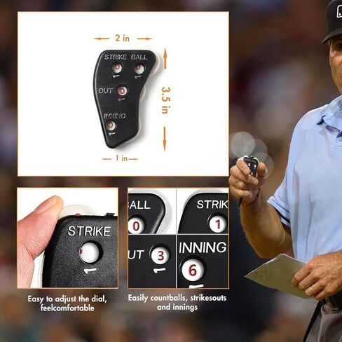 طقم معدات حكم البيسبول مكون من 4 قطع يتضمن مؤشر الحكم وفرشاة وحقيبة كرة | مجموعة اكسسوارات الحكم in Kuwait