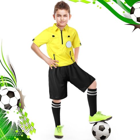 نيوكوت 11 قطعة طقم حكم كرة القدم للأطفال، حزمة حكم الأطفال، مجموعة تروس الحكم، زي حكم الهالوين للأطفال، قميص الحكم، صفارة الحكم مع حبل قصير، بطاقة علم كرة القدم لكرة القدم in Saudi Arabia