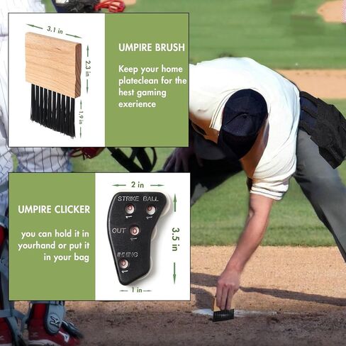 5 قطعة مجموعة تروس البيسبول البيسبول بما في ذلك قميص الحكم مؤشر فرشاة الكرة حقيبة صافرة للرجال الحكم in Kuwait