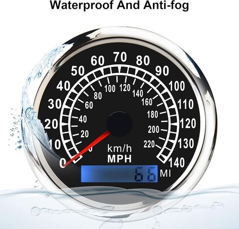 GPS Speedometer Odometer Black Waterproof, Speedometer for Car Boat Motorcycle fit 9-32V 85mm (140/220-7Color) in Saudi Arabia