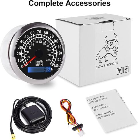 GPS Speedometer Odometer Black Waterproof, Speedometer for Car Boat Motorcycle fit 9-32V 85mm (140/220-7Color) in Saudi Arabia