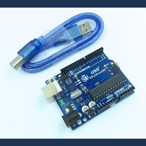 UNO R3 Board ATmega328P Atmega16U2 + USB Cable + 30pcs 20cm Dupont Wires (Arduino-Compatible) for Arduino IDE in Kuwait