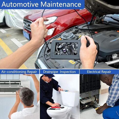 المنظار الصناعي، كاميرا SKYBASIC الرقمية Borescope Sewer Camera IP67 مقاومة للماء 4.3 بوصة شاشة LCD HD كاميرا فحص ثعبان مع 6 مصابيح LED، كابل شبه صلب، بطاقة 32 جيجابايت وأداة -16.5FT in Kuwait