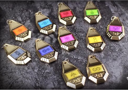 Digital Monster Crest Necklace - Crest of Courage Friendship Hope Love Light Metal Pendant Cosplay Prop Collection Gift in Saudi Arabia