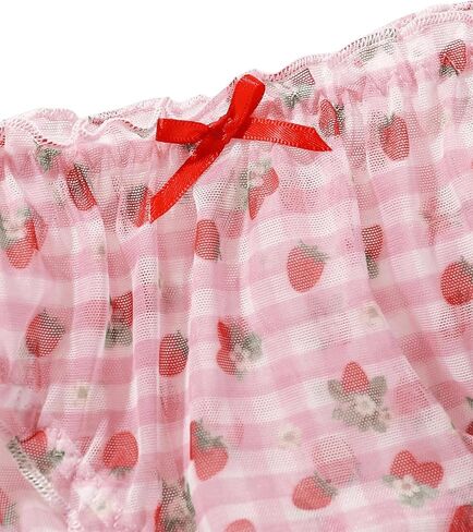 SweatyRocks Women's 3 Piece Allover Print Bow Front Panty Low Rise Lettuce Trim Comfy Briefs Set in Saudi Arabia