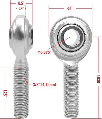 3/8 x 3/8-24 Heim Joints Rod End Kit, 058 Bungs Panhard Bar Kit Left and Right Hand, 1 Set in Saudi Arabia