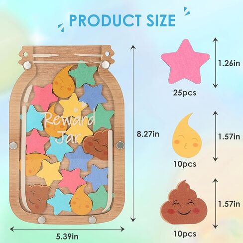 Reward Jar for Kids Toddlers, Potty Chart Behavior Reward Chart and Chore Chart for Boys Girls Home Potty Training Stars Reward Bottle Incentive Chart Classroom Management Tool Motivate Responsibility in Saudi Arabia