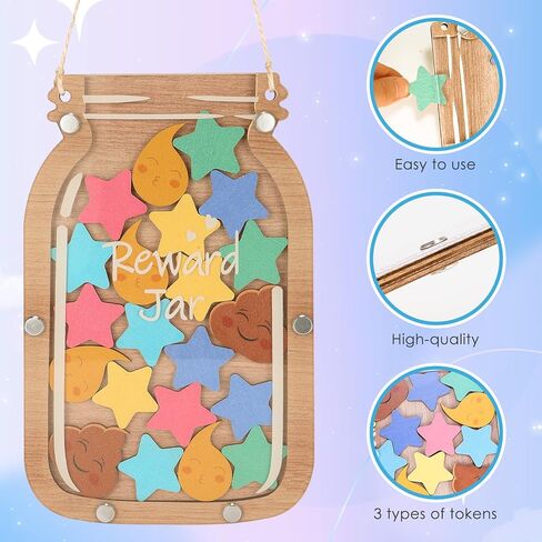 Reward Jar for Kids Toddlers, Potty Chart Behavior Reward Chart and Chore Chart for Boys Girls Home Potty Training Stars Reward Bottle Incentive Chart Classroom Management Tool Motivate Responsibility in Saudi Arabia