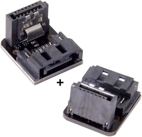 Cablecc Dual SATA 7Pin Female to 90 Degree Angled 7Pin Male Vertical Adapter Low Profile for Desktops SSD HDD Mainboard Motherboard in Saudi Arabia