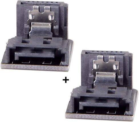 Cablecc Dual SATA 7Pin Female to 90 Degree Angled 7Pin Male Vertical Adapter Low Profile for Desktops SSD HDD Mainboard Motherboard in Saudi Arabia