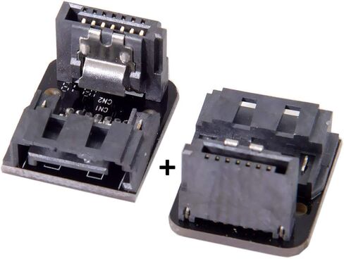 Cablecc Dual SATA 7Pin Female to 90 Degree Angled 7Pin Male Vertical Adapter Low Profile for Desktops SSD HDD Mainboard Motherboard in Saudi Arabia